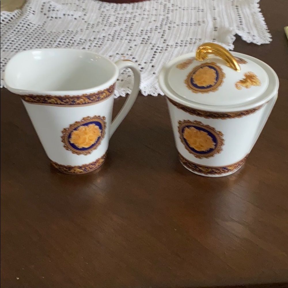 T. Limoges Bacchus cream and sugar server.